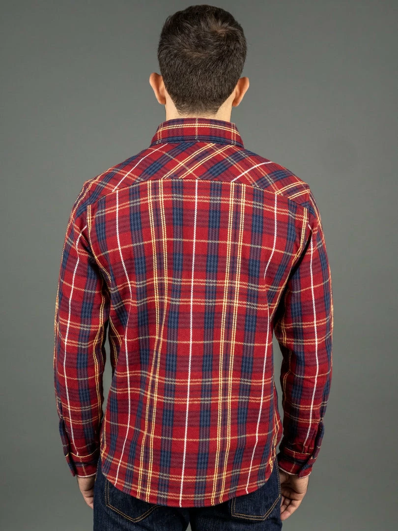 UES Heavy Flannel Shirt Dark Red Check 4 UES Heavy Flannel Shirt Dark Red Check