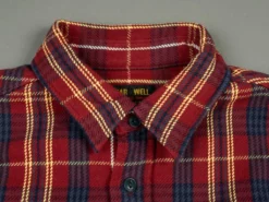 UES Heavy Flannel Shirt Dark Red Check 40 UES Heavy Flannel Shirt Dark Red Check