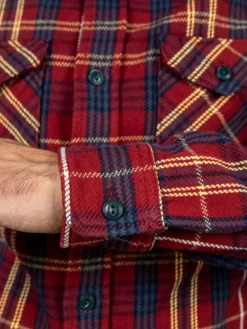 UES Heavy Flannel Shirt Dark Red Check 36 UES Heavy Flannel Shirt Dark Red Check