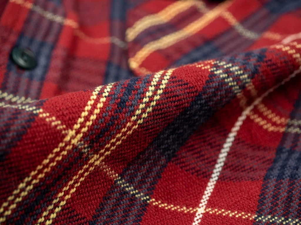 UES Heavy Flannel Shirt Dark Red Check 28 UES Heavy Flannel Shirt Dark Red Check