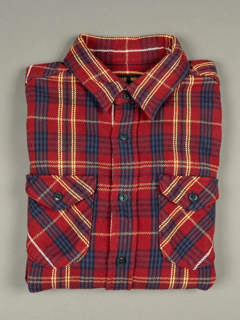 UES Heavy Flannel Shirt Dark Red Check 12 UES Heavy Flannel Shirt Dark Red Check