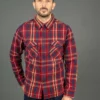 UES Heavy Flannel Shirt Dark Red Check