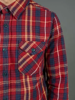 UES Heavy Flannel Shirt Dark Red Check 33 UES Heavy Flannel Shirt Dark Red Check