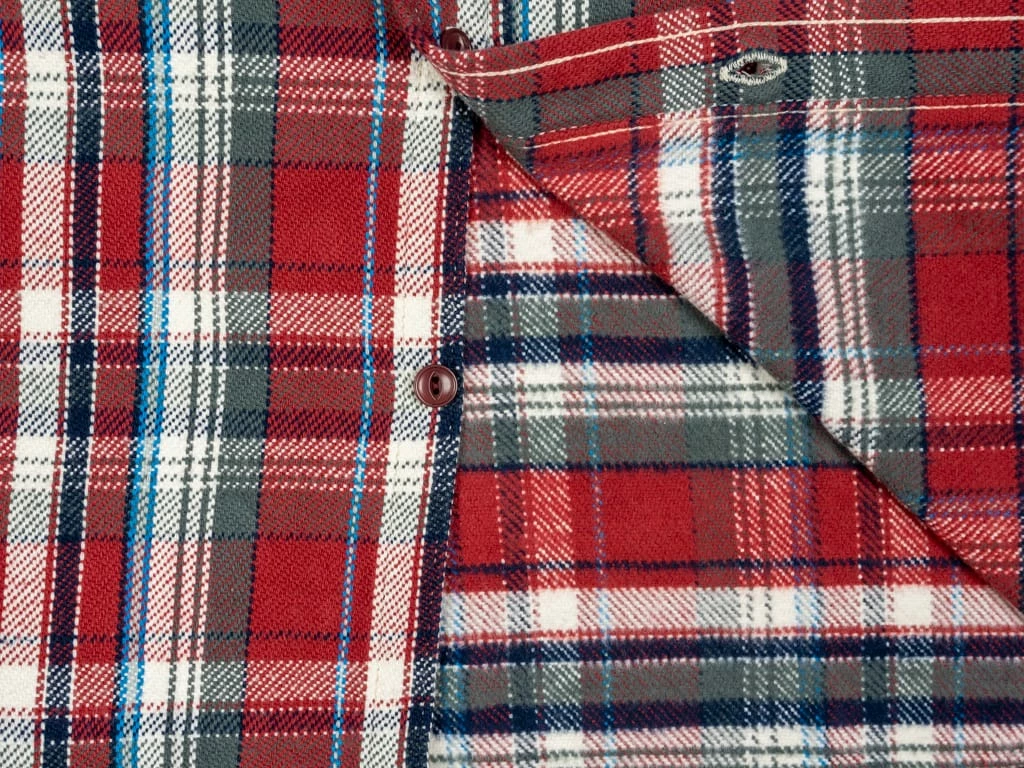 UES Heavy Flannel Shirt Red Small Check 18 UES Heavy Flannel Shirt Red Small Check