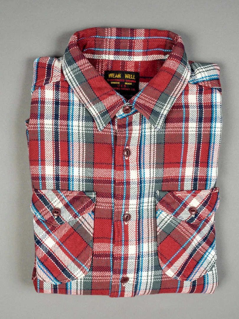 UES Heavy Flannel Shirt Red Small Check 12 UES Heavy Flannel Shirt Red Small Check
