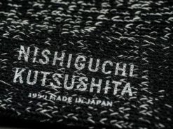 Nishiguchi Kutsushita Hemp Cotton Ribbed Socks Black