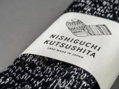 Nishiguchi Kutsushita Hemp Cotton Ribbed Socks Black