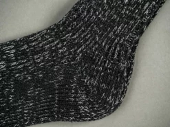 Nishiguchi Kutsushita Hemp Cotton Ribbed Socks Black