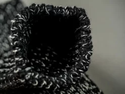 Nishiguchi Kutsushita Hemp Cotton Ribbed Socks Black