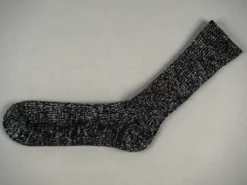 Nishiguchi Kutsushita Hemp Cotton Ribbed Socks Black