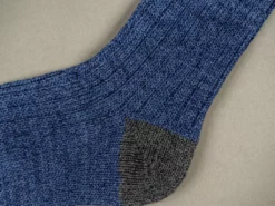 Nishiguchi Kutsushita Recycled Cotton Ribbed Socks Denim