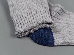 Nishiguchi Kutsushita Recycled Cotton Ribbed Socks Light Grey