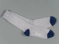 Nishiguchi Kutsushita Recycled Cotton Ribbed Socks Light Grey