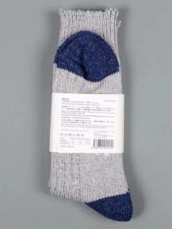 Nishiguchi Kutsushita Recycled Cotton Ribbed Socks Light Grey