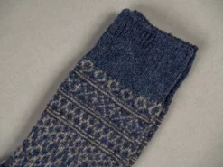 Nishiguchi Kutsushita Wool Jacquard Socks Navy