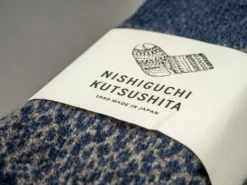 Nishiguchi Kutsushita Wool Jacquard Socks Navy