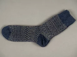 Nishiguchi Kutsushita Wool Jacquard Socks Navy