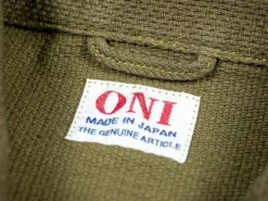 ONI Denim 03100-OLVDR Sashiko Dobby Coverall Jacket Olive Drab