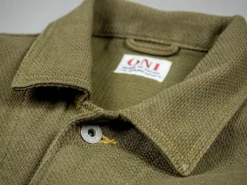 ONI Denim 03100-OLVDR Sashiko Dobby Coverall Jacket Olive Drab