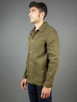 ONI Denim 03100-OLVDR Sashiko Dobby Coverall Jacket Olive Drab
