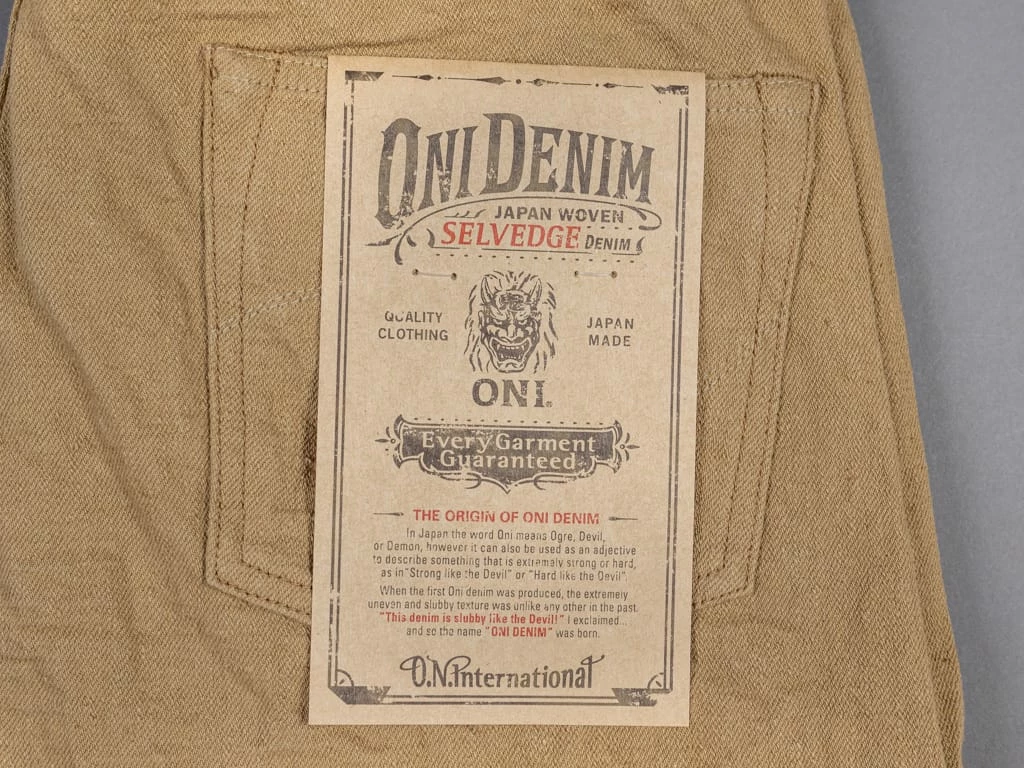 ONI Denim 602LW-BE "Super Low Tension Beige" 12oz Relaxed Tapered Jeans 24 ONI Denim 602LW-BE "Super Low Tension Beige" 12oz Relaxed Tapered Jeans
