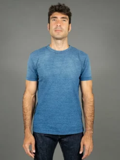 Pure Blue Japan SS5011-SB Indigo Dyed Crewneck T-Shirt (Sunburned)