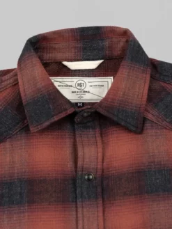 Rogue Territory Western Shirt Brick Red Brushed Plaid