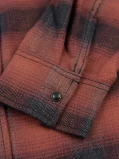 Rogue Territory Western Shirt Brick Red Brushed Plaid
