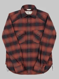 Rogue Territory Western Shirt Brick Red Brushed Plaid