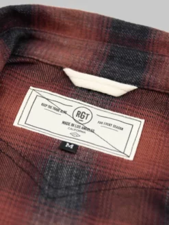 Rogue Territory Western Shirt Brick Red Brushed Plaid