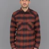 Rogue Territory Western Shirt Brick Red Brushed Plaid 1 Rogue Territory Western Shirt Brick Red Brushed Plaid