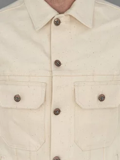 NEW ARRIVALS Rogue Territory 14oz Cruiser Jacket Ecru Selvedge