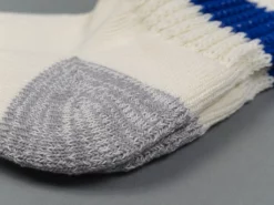 ROTOTO Coarse Ribbed Oldschool Crew Socks Blue/Orange