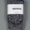 ROTOTO Double Face Crew Socks "Merino Wool & Organic Cotton" Charcoal