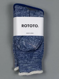 ROTOTO Double Face Crew Socks "Merino Wool & Organic Cotton" Deep Ocean