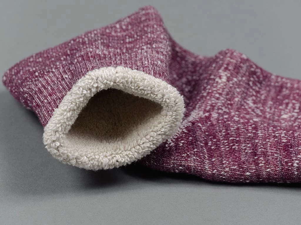 ROTOTO Double Face Crew Socks "Merino Wool & Organic Cotton" Grape 9 ROTOTO Double Face Crew Socks "Merino Wool & Organic Cotton" Grape