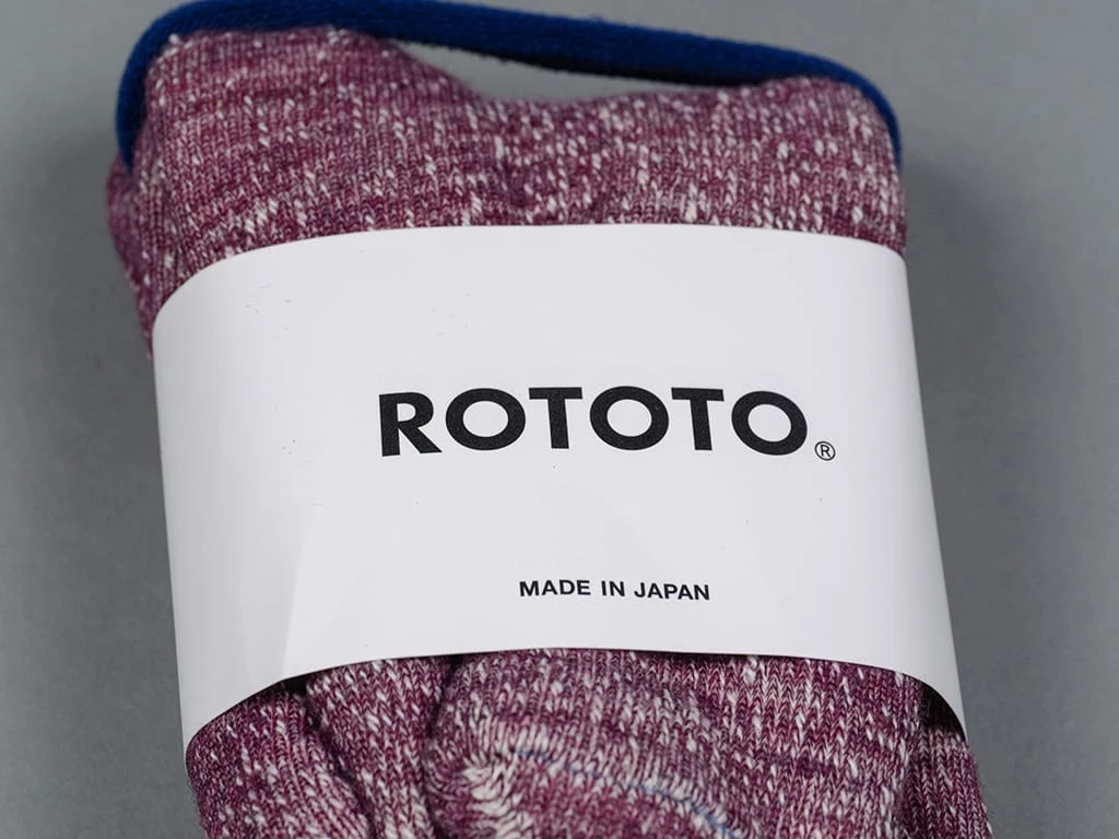 ROTOTO Double Face Crew Socks "Merino Wool & Organic Cotton" Grape 6 ROTOTO Double Face Crew Socks "Merino Wool & Organic Cotton" Grape