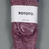 ROTOTO Double Face Crew Socks "Merino Wool & Organic Cotton" Grape