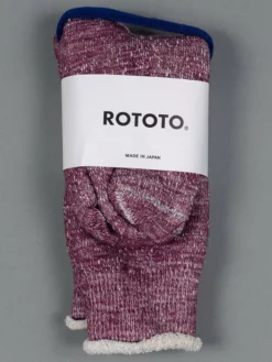 ROTOTO Double Face Crew Socks "Merino Wool & Organic Cotton" Grape