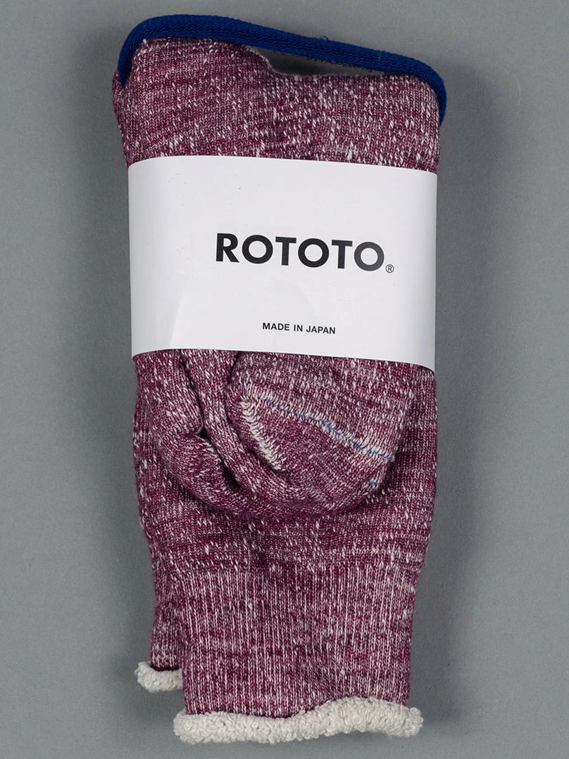 ROTOTO Double Face Crew Socks "Merino Wool & Organic Cotton" Grape 3 ROTOTO Double Face Crew Socks "Merino Wool & Organic Cotton" Grape