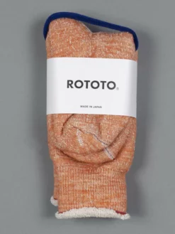 ROTOTO Double Face Crew Socks "Merino Wool & Organic Cotton" Orange