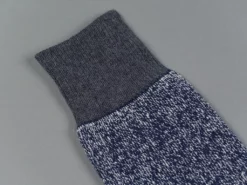 ROTOTO Double Face Crew Socks "Silk & Cotton" Dark Grey/Navy 15 ROTOTO Double Face Crew Socks