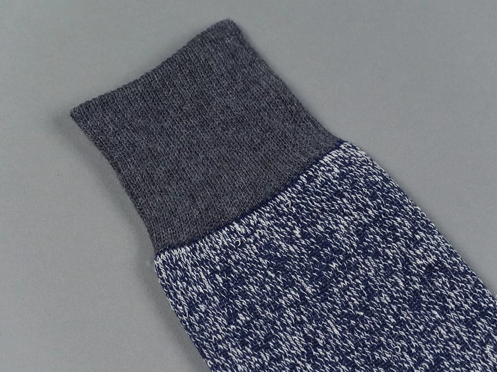 ROTOTO Double Face Crew Socks "Silk & Cotton" Dark Grey/Navy 8 ROTOTO Double Face Crew Socks "Silk & Cotton" Dark Grey/Navy