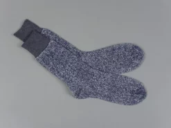 ROTOTO Double Face Crew Socks "Silk & Cotton" Dark Grey/Navy 12 ROTOTO Double Face Crew Socks