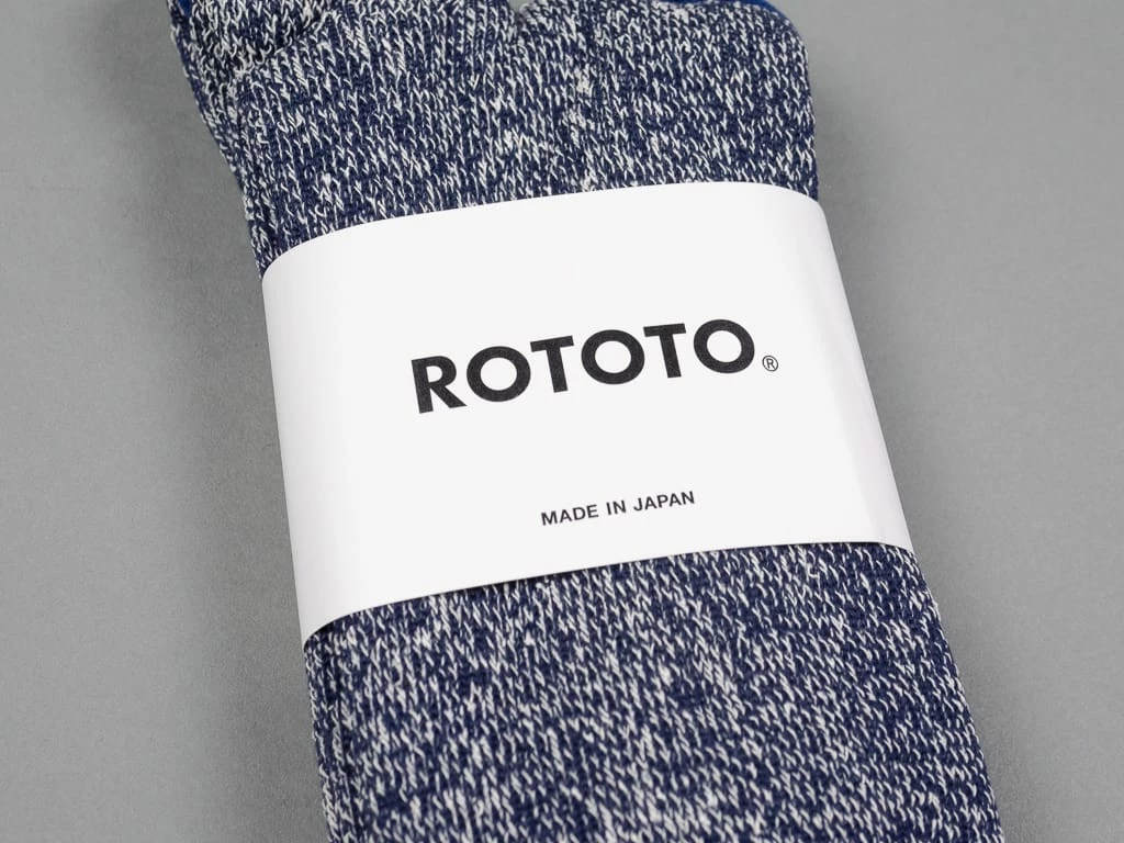 ROTOTO Double Face Crew Socks "Silk & Cotton" Dark Grey/Navy 6 ROTOTO Double Face Crew Socks "Silk & Cotton" Dark Grey/Navy