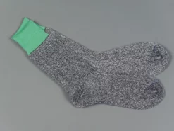 ROTOTO Double Face Crew Socks "Silk & Cotton" Mint/Grey 12 ROTOTO Double Face Crew Socks