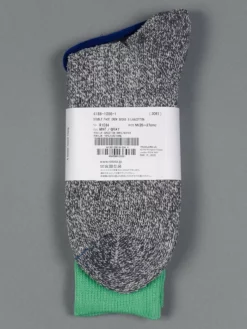 ROTOTO Double Face Crew Socks "Silk & Cotton" Mint/Grey 11 ROTOTO Double Face Crew Socks