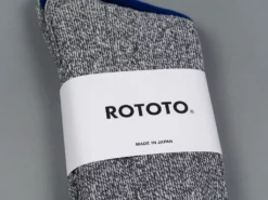 ROTOTO Double Face Crew Socks "Silk & Cotton" Mint/Grey 13 ROTOTO Double Face Crew Socks