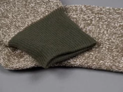 ROTOTO Double Face Crew Socks "Silk & Cotton" Olive/Dark Khaki 15 ROTOTO Double Face Crew Socks