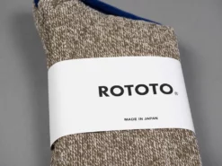 ROTOTO Double Face Crew Socks "Silk & Cotton" Olive/Dark Khaki 12 ROTOTO Double Face Crew Socks